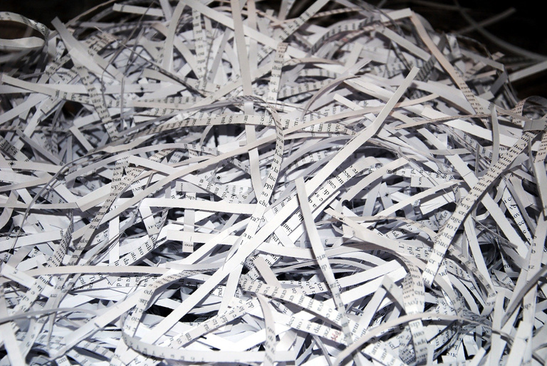 Close-up of Shredded Papers