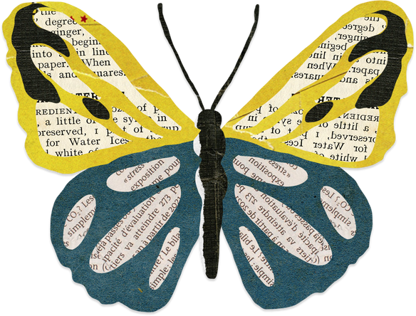 Collage Paper Cutout Butterfly